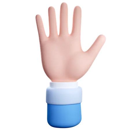 Open Five Finger Hand Gesture  3D Icon