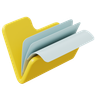 3d open folder logo