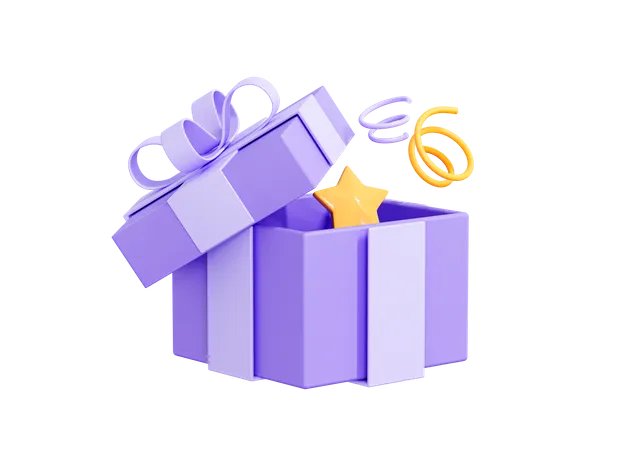 Open Gift Box  3D Icon