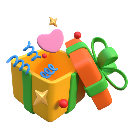 Open Gift Box  3D Icon