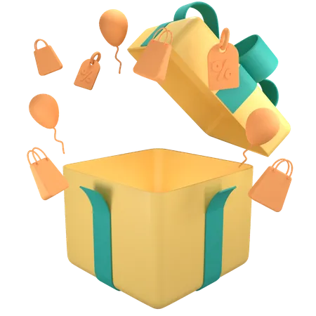 Open Gift Box  3D Icon