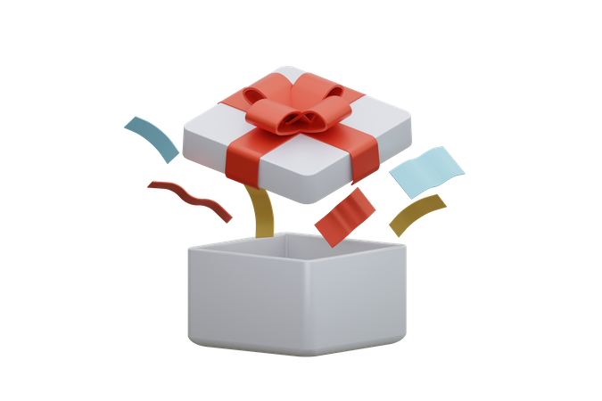 Open Gift Box  3D Icon