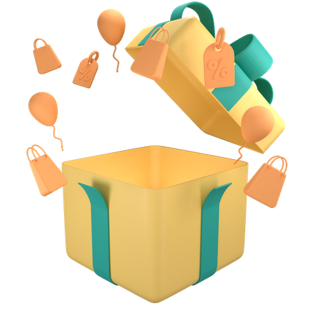 Open Gift Box  3D Icon