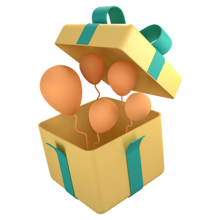 Open Gift Box  3D Icon