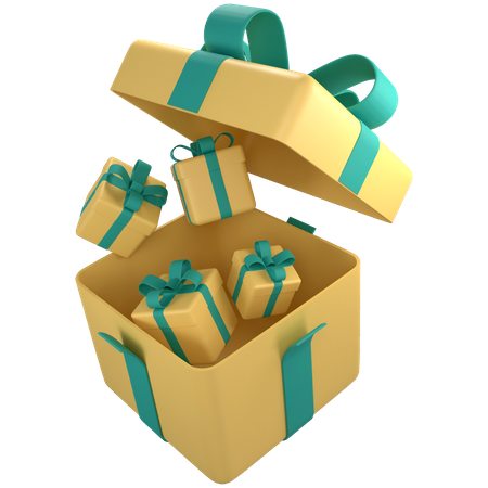 Open Gift Box  3D Icon