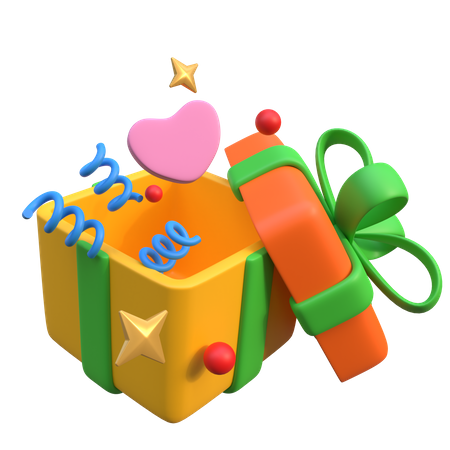 Open Gift Box  3D Icon