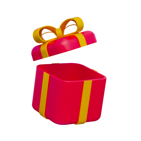 Open Gift Box  3D Illustration