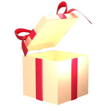 Open Gift Box  3D Illustration