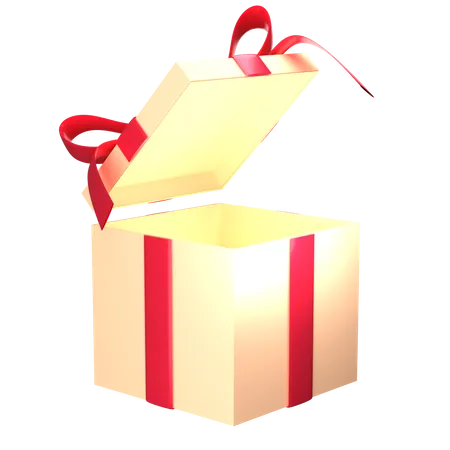 Open Gift Box  3D Illustration