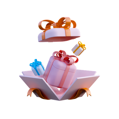 Open gift box 3D Illustration
