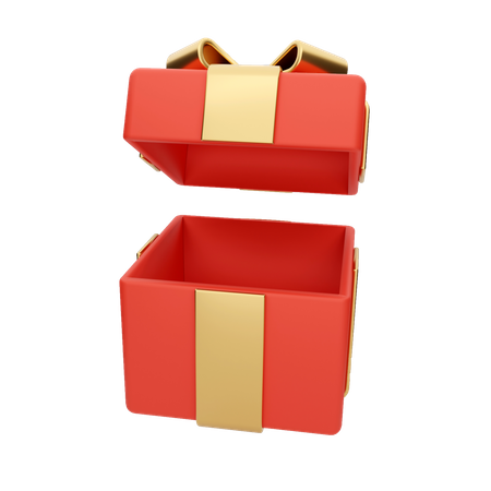 Open Gift Box 3D Illustration