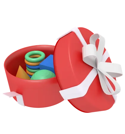 3 D Illustration Of A Gift Round Open 3D Icon