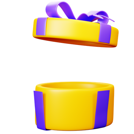 Open Gift Box Oval  3D Icon