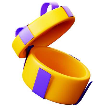 Open Gift Box Oval  3D Icon