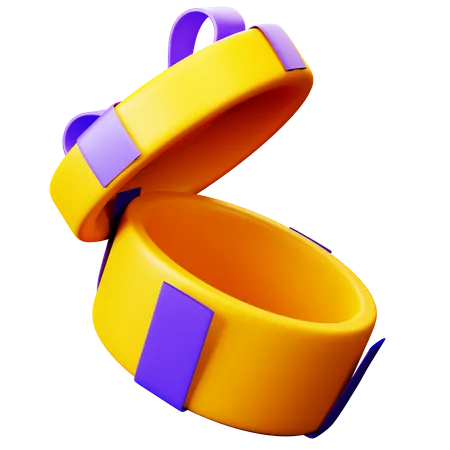 Open Gift Box Oval 3D Icon
