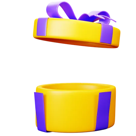 Open Gift Box Oval 3D Icon