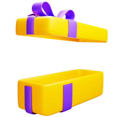 Open Gift Box Rectange 3D Icon