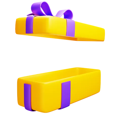 Open Gift Box Rectange 3D Icon