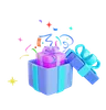 Open Gift With Confetti
