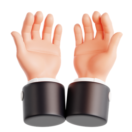 Open Hand Hand Gesture  3D Icon