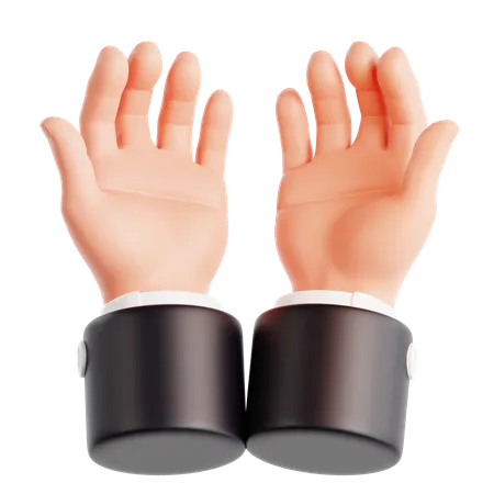 Open Hand Hand Gesture  3D Icon