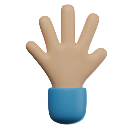 Open Hand Hand Gesture  3D Icon