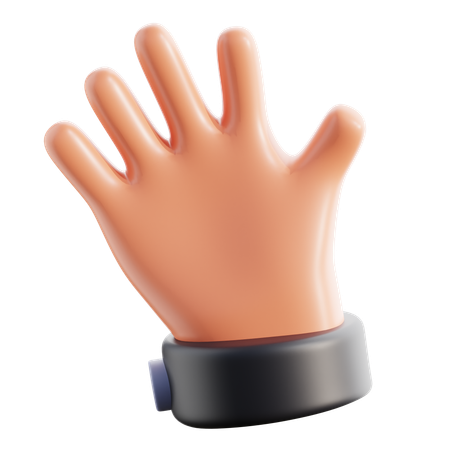 Open Hand Hand Gesture  3D Icon