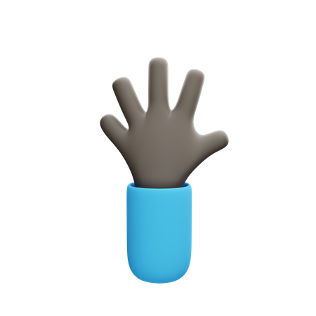 Open Hand Gesture  3D Illustration