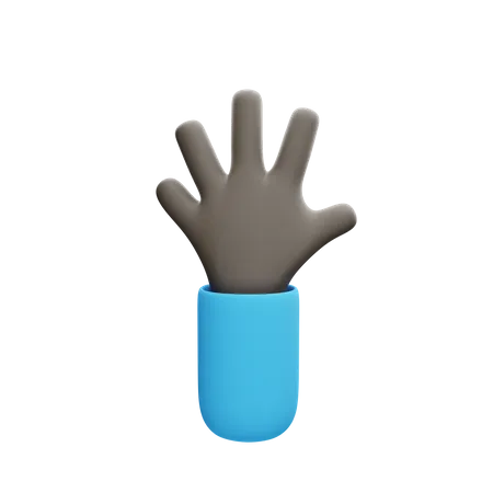 Open Hand Gesture  3D Illustration