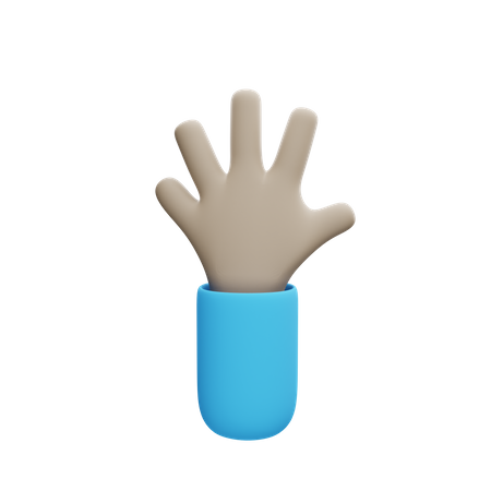 Open Hand Gesture  3D Illustration