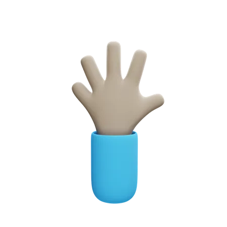 Open Hand Gesture  3D Illustration