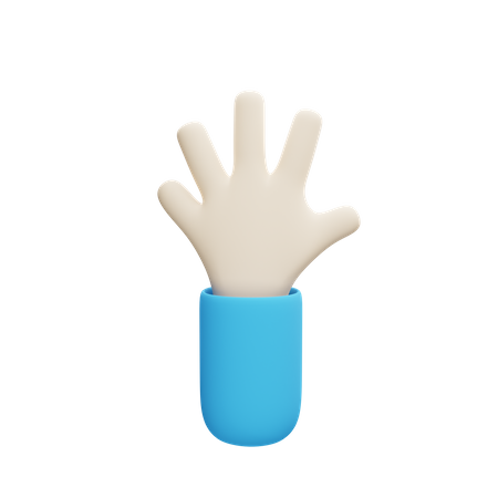 Open Hand Gesture  3D Illustration