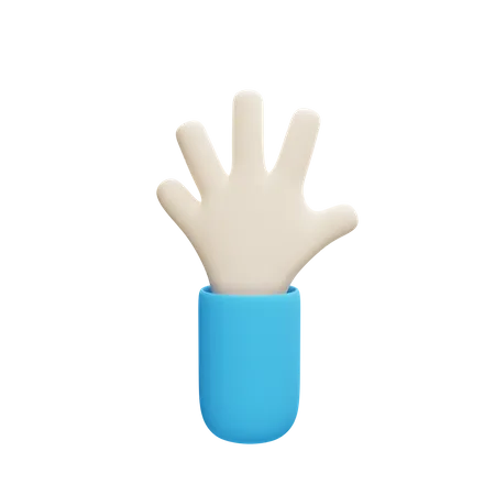 Open Hand Gesture  3D Illustration