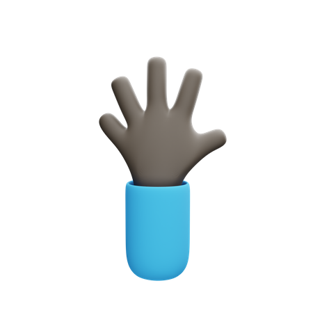 Open Hand Gesture 3D Illustration