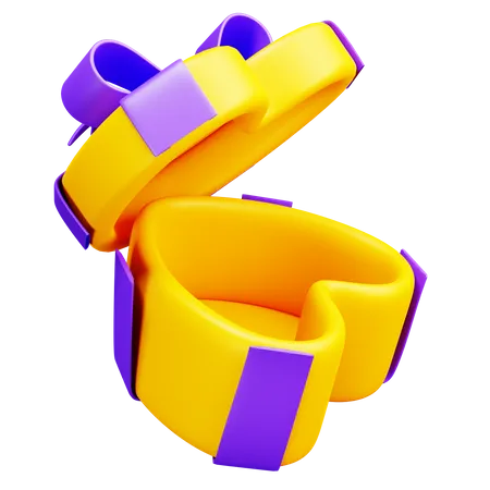 Open Heart Shaped Gift Box  3D Icon