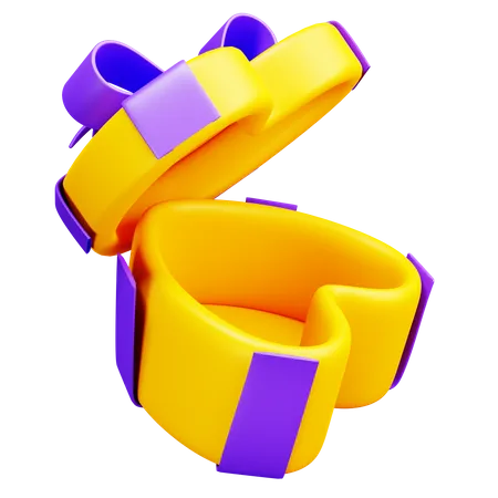 Open Heart Shaped Gift Box 3D Icon