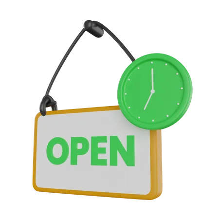 Open Hours  3D Illustration