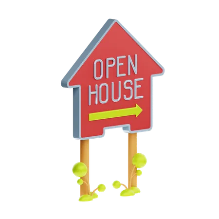 3 D Illustration Real Estate Open House 3D Icon