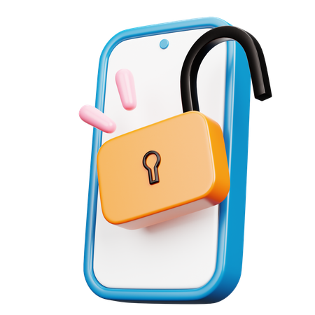 Open Key Lock System  3D Icon