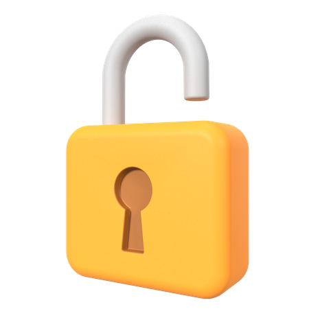 Open Lock 3D Icon