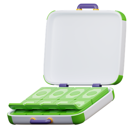 開いたお金袋  3D Icon