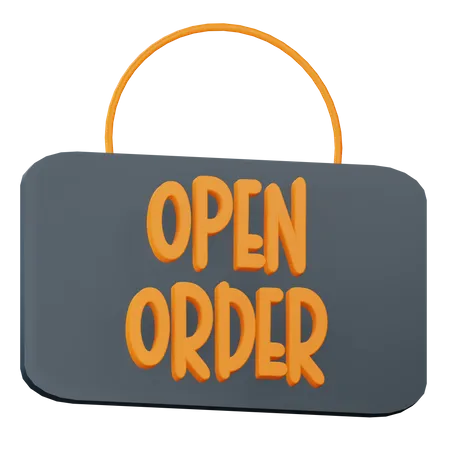 3 D Illustration Open Order Text With Transparent Background 3D Icon