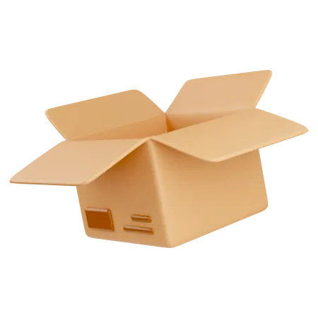 3 D Open Cardboard Box Icon With White Symbols Isolated On White Background Render Delivery Cargo Box 3 D Illustration 3D Icon