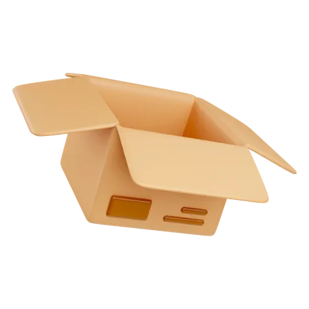 3 D Open Cardboard Box Icon With White Symbols Isolated On White Background Render Delivery Cargo Box 3 D Illustration 3D Icon