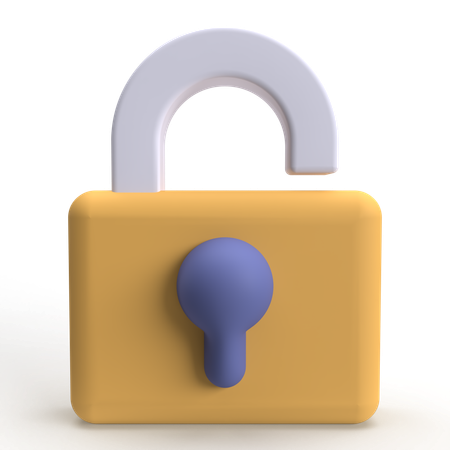 Open Padlock  3D Icon