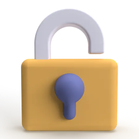 Open Padlock  3D Icon