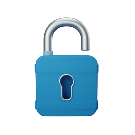 Open padlock  3D Icon