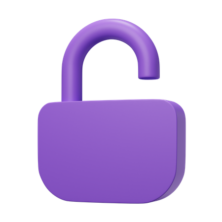 Open Padlock  3D Illustration