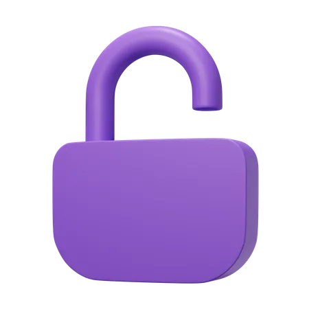 Open Padlock  3D Illustration