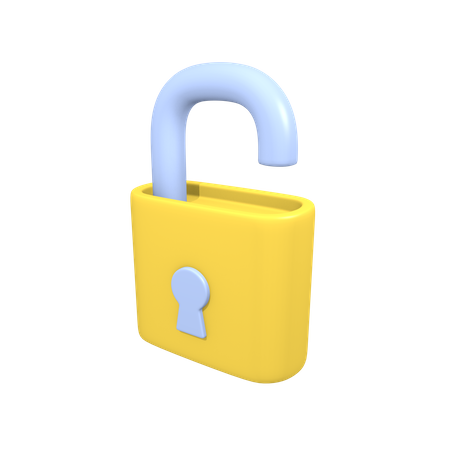 Open padlock  3D Illustration